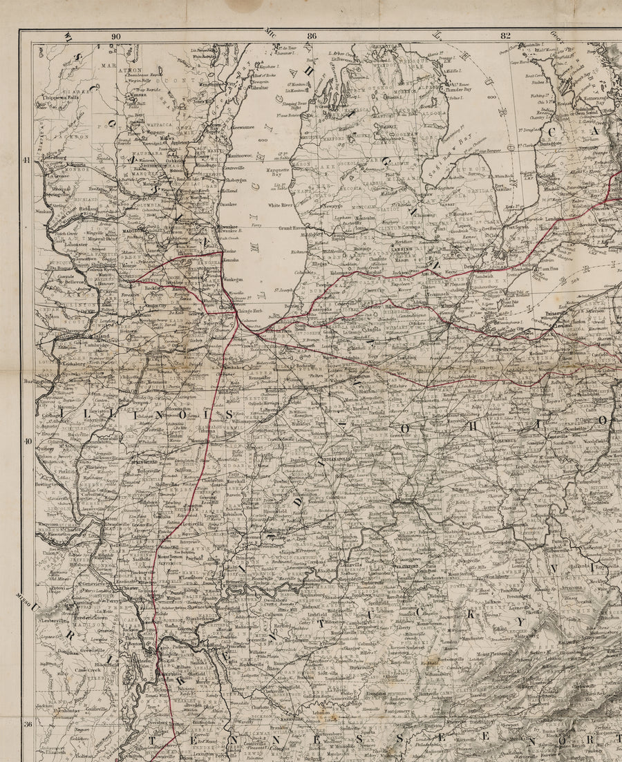 1863 Map to Accompany " My Diary North and South" with the Author's Route Colored