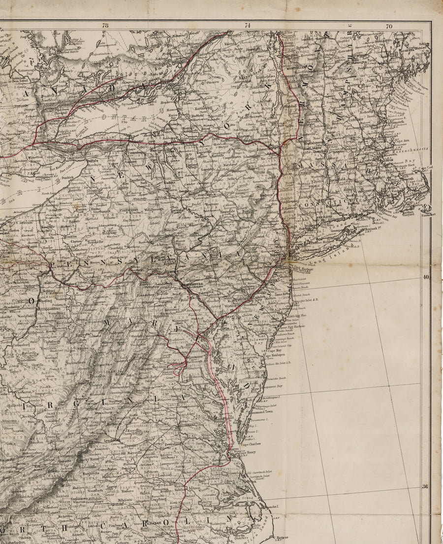 1863 Map to Accompany " My Diary North and South" with the Author's Route Colored