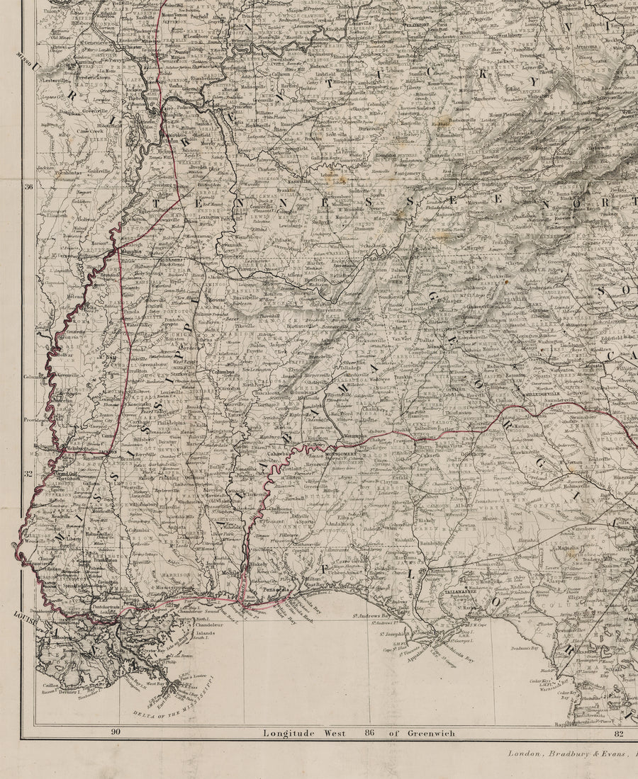 1863 Map to Accompany " My Diary North and South" with the Author's Route Colored