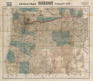 1889 Map of Oregon