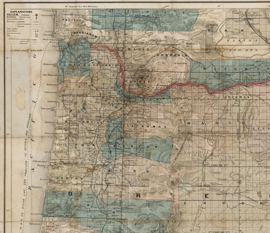 1889 Map of Oregon