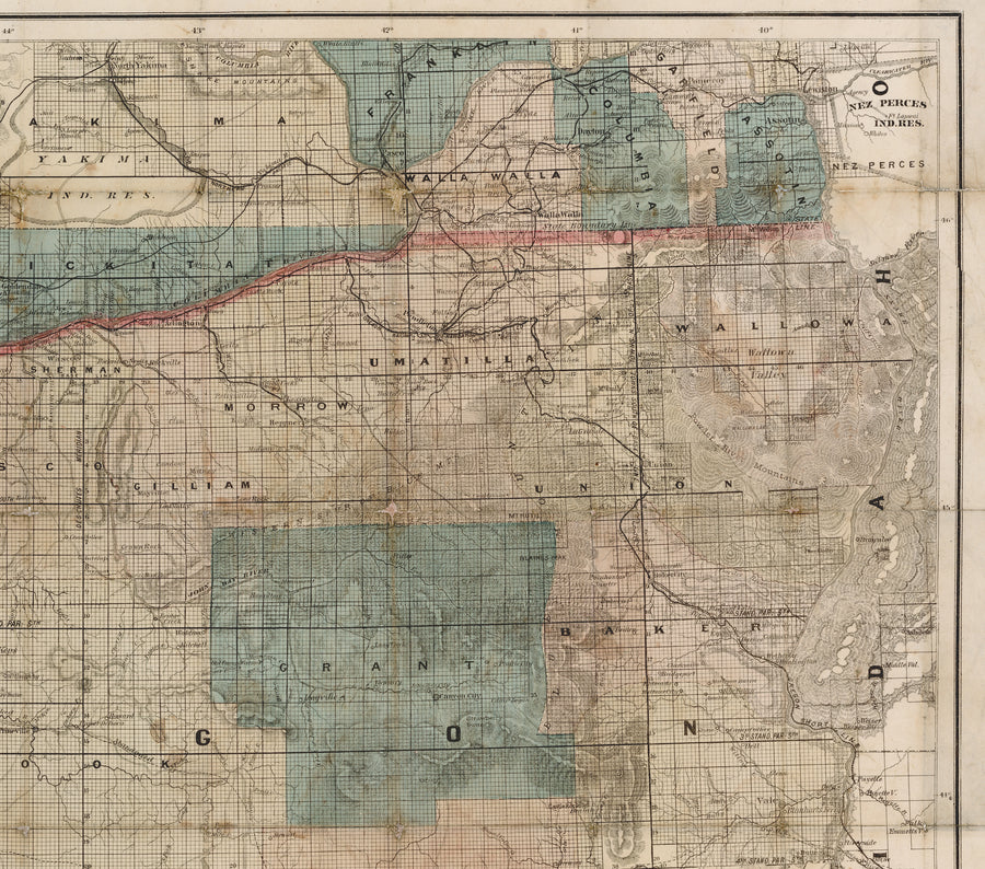 1889 Map of Oregon