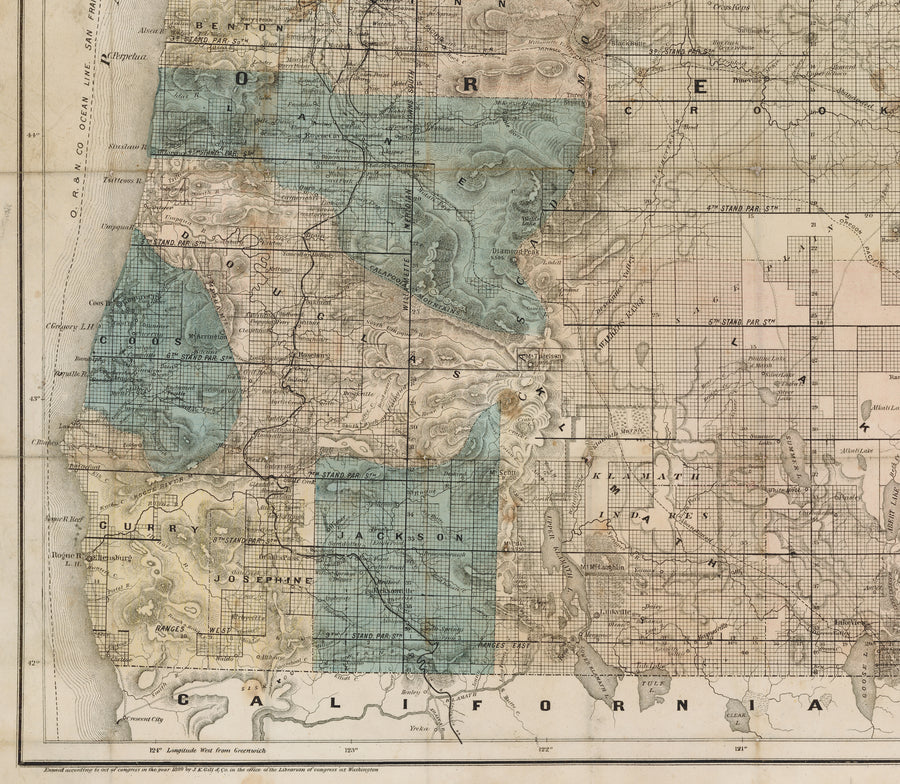 1889 Map of Oregon