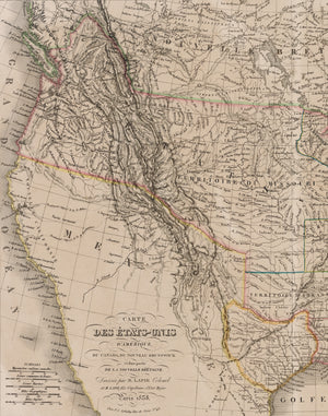 1838 CARTE DES ÉTATS-UNIS D'Amérique, du Canada, du Nouveau Brunswick et d'une partie de la Nouvelle-Bretagne