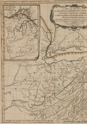 1794 A New and General Map of the Middle Dominions Belonging to the United States of America...