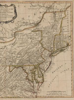 1794 A New and General Map of the Middle Dominions Belonging to the United States of America...