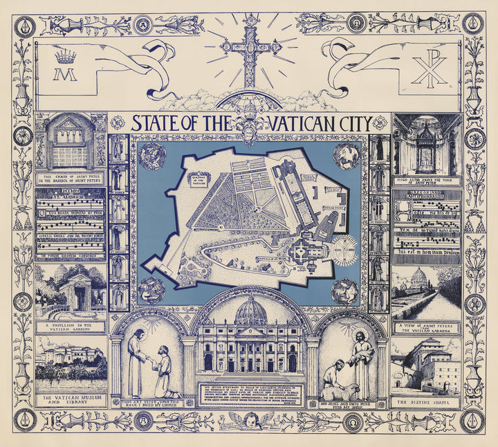 Vintage Map: State of The Vatican City by: Unknown Artist, 1970s