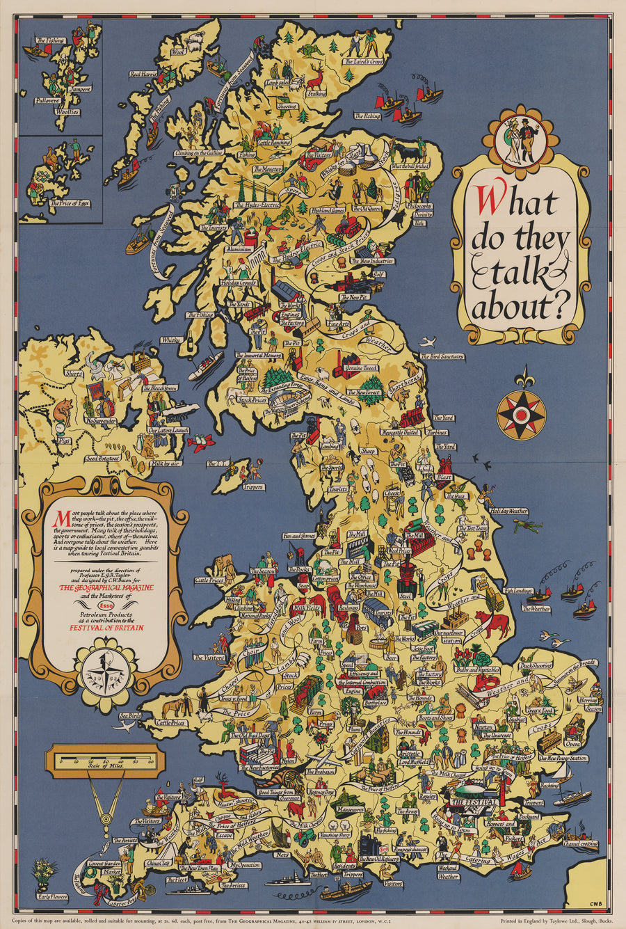 1951 What do they Talk About? (Pictorial Map of Britain)