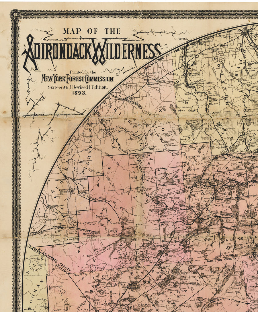 1893 Map of the Adirondack Wilderness