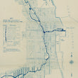 Load image into Gallery viewer, 1905-1924 Map Showing Bridges over the Chicago River and Part of Its Branches
