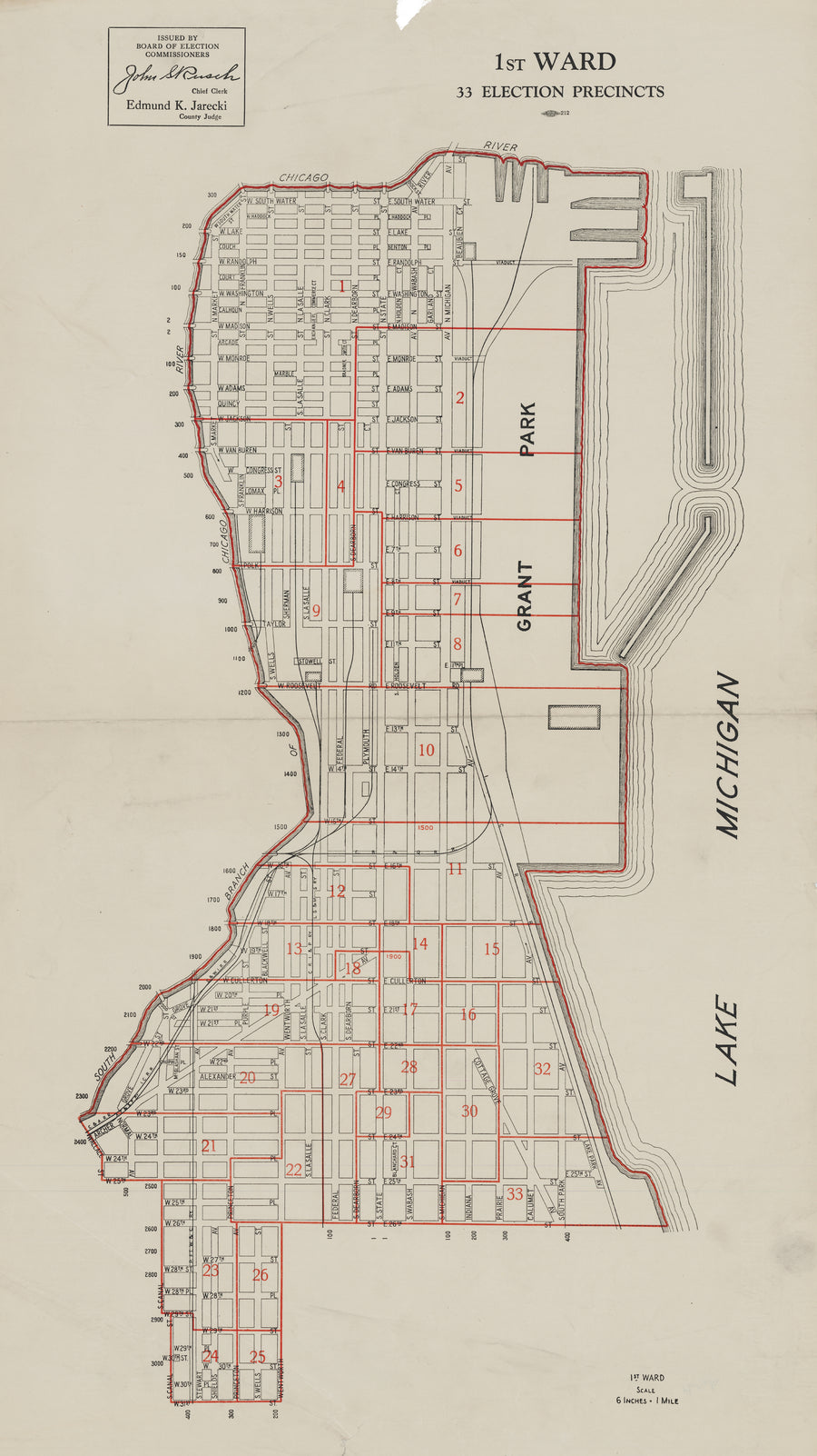 Set of Chicago Election Ward Maps 1st, 3rd, 41st, 43rd, and 44th Wards ...