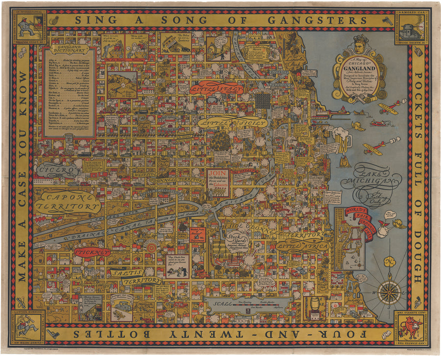 1931 A Map of Chicago’s Gangland from Authentic Sources...