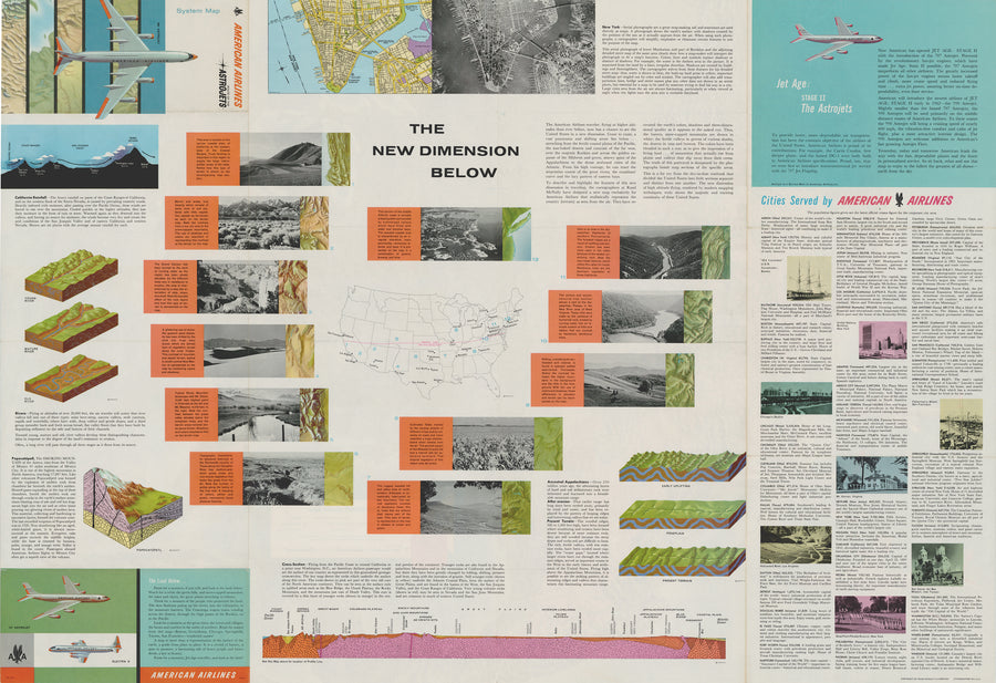 1962 American Airlines System Map