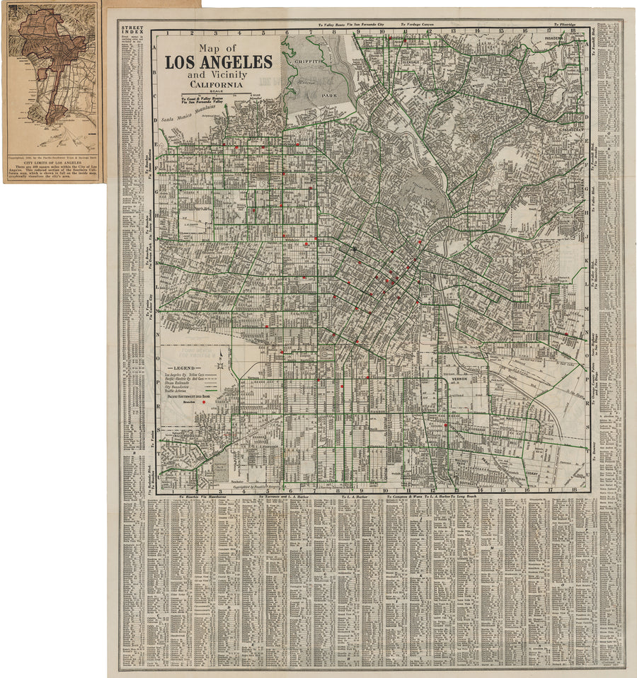 1922 Map of Los Angeles and Vicinity California