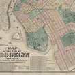 Load image into Gallery viewer, 1860 Map of the City of Brooklyn, New York. Showing Railroads, Street Numbers
