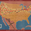 Load image into Gallery viewer, United Air Lines Coast to Coast System Map, 1947 
