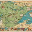 Load image into Gallery viewer, Rare 1929 pictorial map of Minnesota's Arrowhead Country by Irene Anderson and Katherine Arnquist, complete with its original historical booklet.
