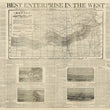 Load image into Gallery viewer, 1874 Atchison, Topeka &amp; Santa Fe Railroad double-sided Kansas land promotional broadside with maps and engraved western views.
