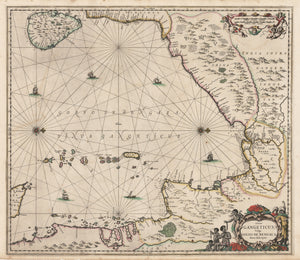 Antique Map of the Indian Ocean: Sinus Gangeticus, Vulgo Golfo de Bengala. Nova descriptio.by Jan Jansson, 1657
