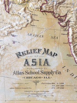 1892 / 1907 Relief Map of the Asia