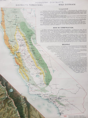 1899 Weber's Relief Map of the State of California Showing Forestry Districts