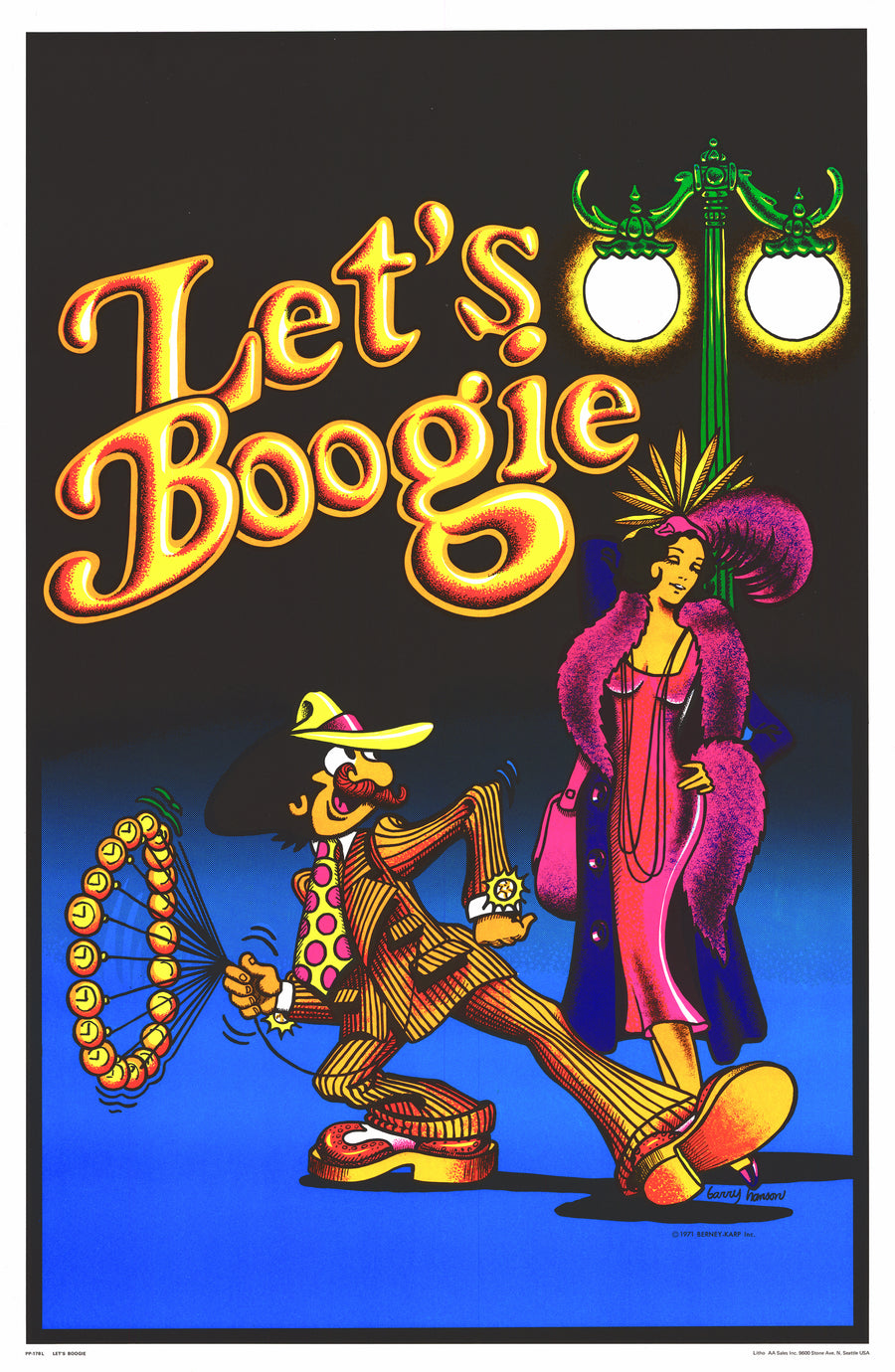 Vintage Psychedelic Poster: Let's Boogie Screen Print Poster by Garry Henderson 1971