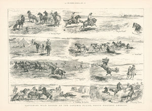 " Capturing Wild Horses on the Laramie Plains, North Western America"