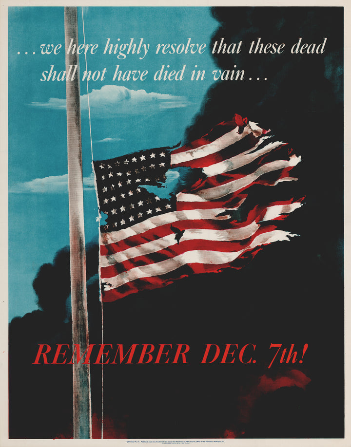 WWII War Propaganda Poster: Remember Dec. 7th – WWII Pearl Harbor