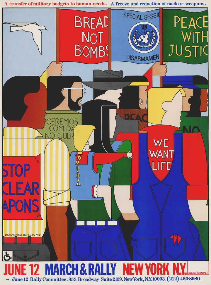 Cold War Era Protest Poster for a Nuclear Disarmament Rally, 1982