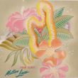 Load image into Gallery viewer, Vintage illustrated ticket envelope with tropical flowers and leaves on a beige background, featuring the text 'YOUR TICKET' and 'Matson Lines' in blue script.
