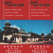 Load image into Gallery viewer, A folded brochure for 'Wakiki Lau Yee Chai', a Chinese-themed restaurant and nightclub in Wakiki, featuring a red top section with white text and a central color photograph of the building under a blue sky, with a red bottom section containing Chinese characters.
