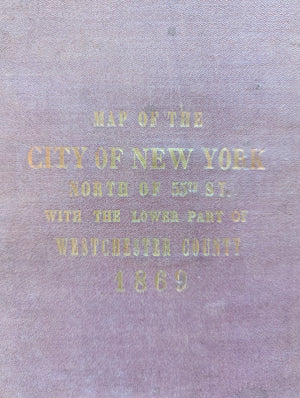 1869 Map of the City of New York North of 55th Street...