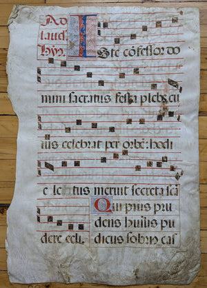 15th Century Gregorian Chant and Sheet Music - Hymn dedicated to the saints