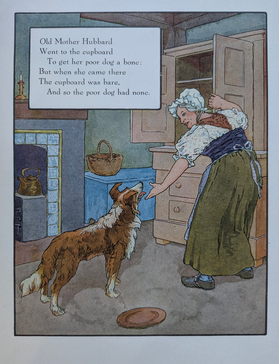 Antique Nursery Rhyme Print "Old Mother Hubbard"