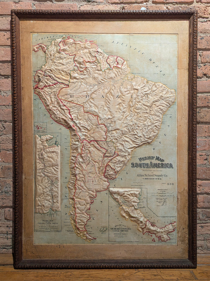 Relief Map of South America by Atlas School Supply Co., 1907