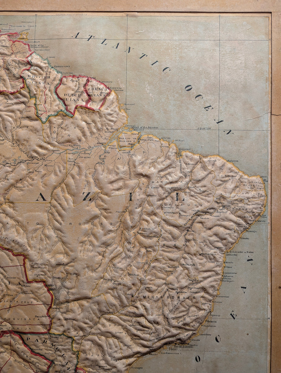 1892 / 1907 Relief Map of South America