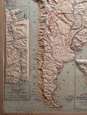 1892 / 1907 Relief Map of South America