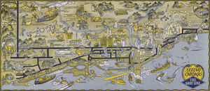 1950s The Gray Line Seeing Chicago Pictorial Map