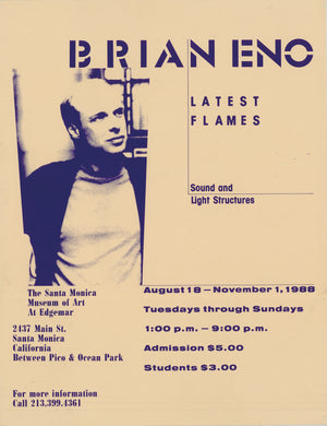 1988 Brian Eno Latest Flames Sound and Light Structures Flyer