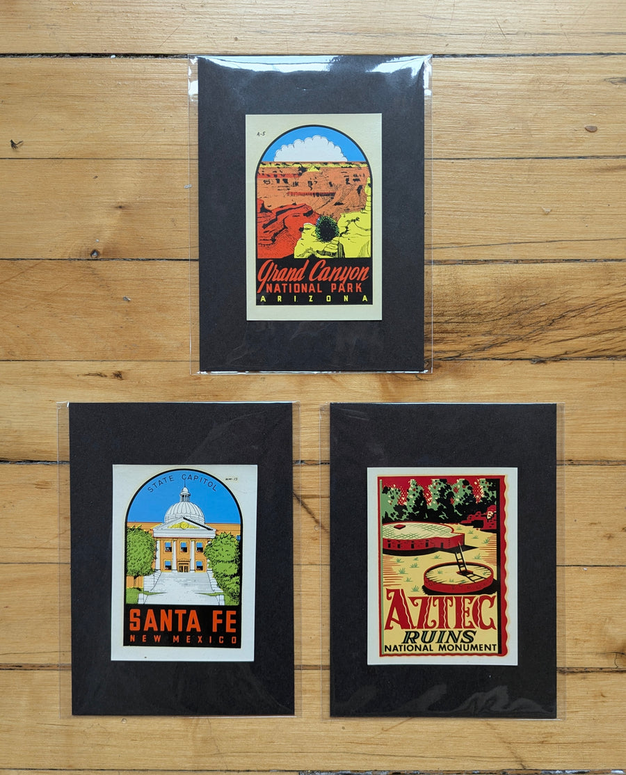 1940s - 1950s Travel Decals (Southwestern States) by: the Lindgren Brothers