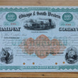 Load image into Gallery viewer, 19th Century Chicago &amp; South Western Railway Company Stock Certificate
