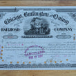 Load image into Gallery viewer, 1897 Chicago, Burlington and Quincy Railroad Company - $100 Stock Certificate
