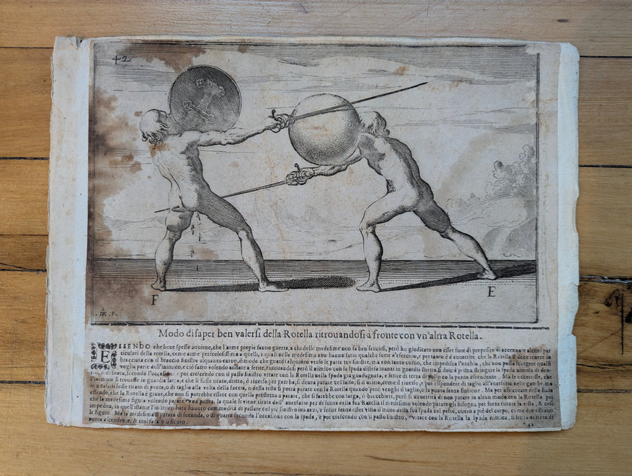 1628 Rapier Prints of Sword-and-Dagger Techniques from Scola, Overo Teatro by Nicoletto Giganti