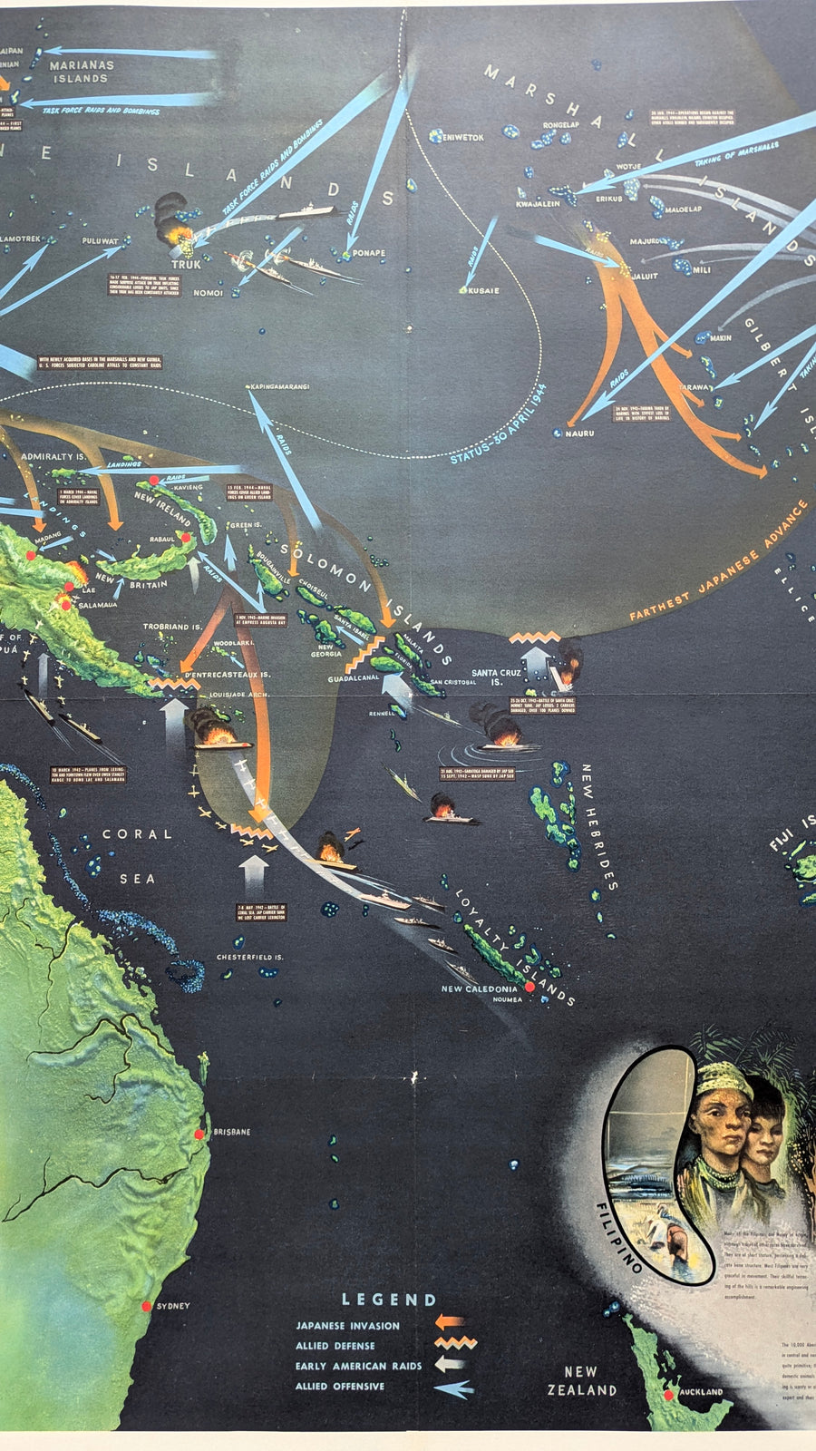 1944 NavWar Map No. 5 – The Southwest Pacific