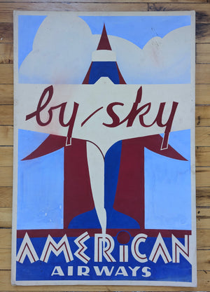 1930s Big Sky - American Airways (Watercolor Advertising Proof)