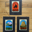 Load image into Gallery viewer, 1940s - 1950s Travel Decals (Rocky Mountains) by: the Lindgren Brothers
