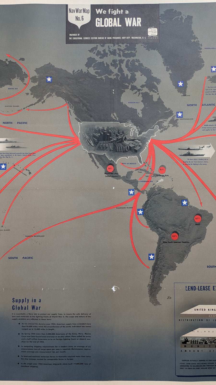 1944 NavWar Map No. 6 – We Fight a Global War