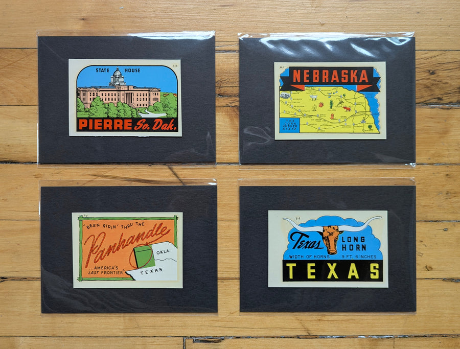 1940s - 1950s Travel Decals (Central States) by: the Lindgren Brothers