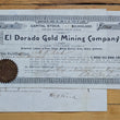 Load image into Gallery viewer, 1892 El Dorado Gold Mining Company Stock Certificate
