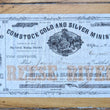 Load image into Gallery viewer, 1863 Comstock Gold and Silver Mining Co. Stock Certificate - Never Cancelled
